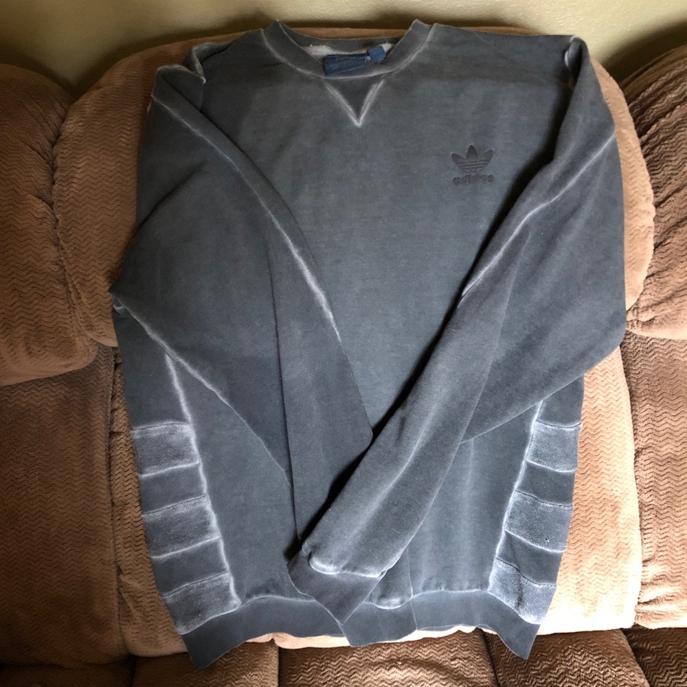 adidas originals gray “washed look” crew